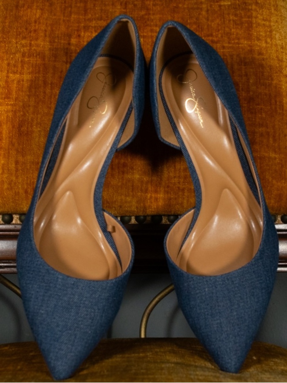 SIZE 10 Jessica Simpson Denim Blue Stilettos